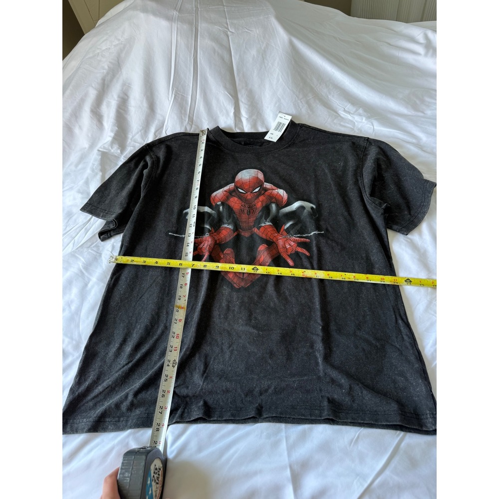 Marvel Spider-Man Graphic T-Shirt Washed Black Freeze Mens Large 7PSN032 - Picture 3 of 8